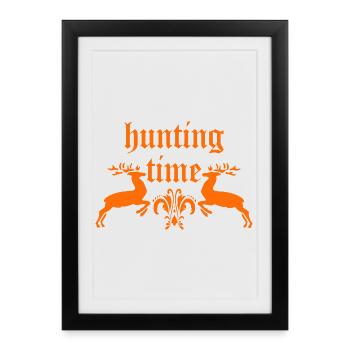 Temps de chasse - Affiche encadrée (27 × 37 cm) - noir - Devant