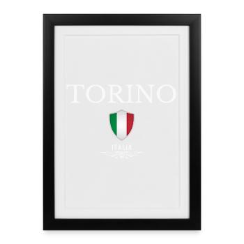 Souvenir Turin, Turin Italie - Affiche encadrée (27 × 37 cm) - noir - Devant