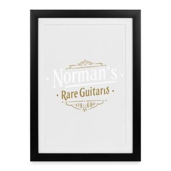 Norman's Rare Guitar Vintage Logo - Framed poster (27 × 37 cm) - black - Front