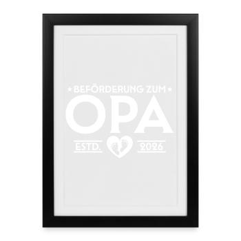 Annonce de grossesse 2026 Papy en devenir - Affiche encadrée (27 × 37 cm) - noir - Devant