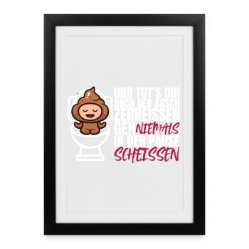 Never shit during the break – Funny saying - Framed poster (27 × 37 cm) - black - Front