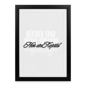 Typography – Books Are My Friends - Framed poster (27 × 37 cm) - black - Front