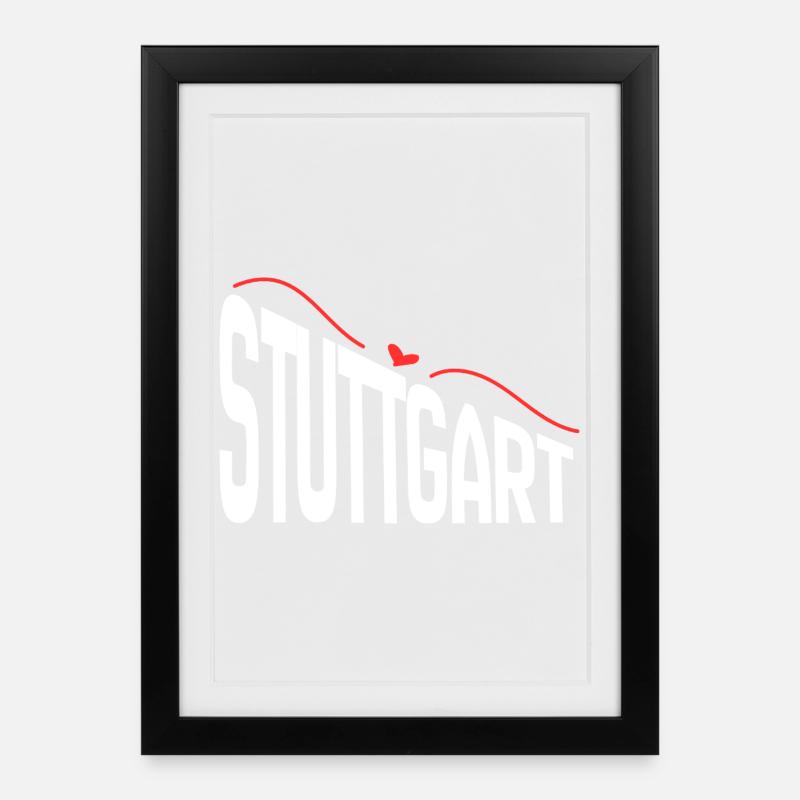 Stuttgart - Gerahmtes Poster (27 × 37 cm) - Schwarz