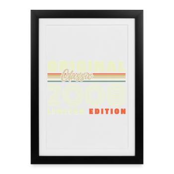 2008 Vintage Rétro Cadeau d’anniversaire - Affiche encadrée (27 × 37 cm) - noir - Devant