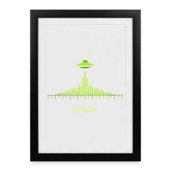 Anomalie détectée : signal d’OVNI UAP à 1,6 GHz - Affiche encadrée (27 × 37 cm) - noir - Devant