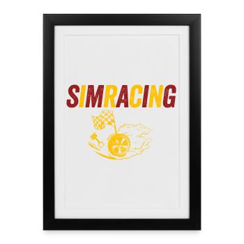Emblème de la vague de chaleur SimRacing - Affiche encadrée (27 × 37 cm) - noir - Devant