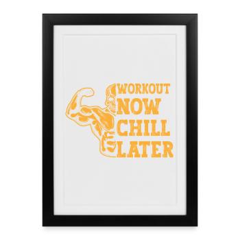 Fitness Motivation Bodybuilder Lift Now Break - Framed poster (27 × 37 cm) - black - Front