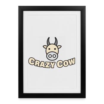 VACHE FOLLE - Affiche encadrée (27 × 37 cm) - noir - Devant