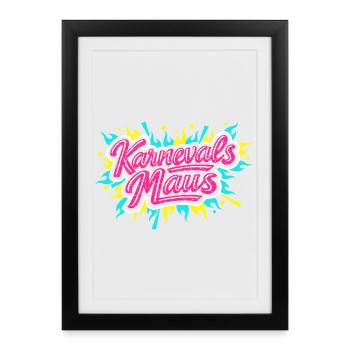 Cadeau de fête drôle et mignon de la souris de carnaval - Affiche encadrée (27 × 37 cm) - noir - Devant
