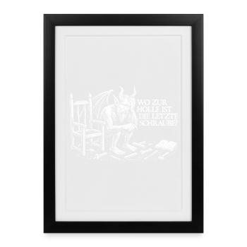 Où est la dernière vis ? - Affiche encadrée (27 × 37 cm) - noir - Devant