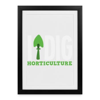 Jardinier jardinier Jardinier Fouillant Horticulture - Affiche encadrée (27 × 37 cm) - noir - Devant