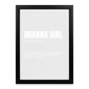 Indiana Girl : Déclaration de faute de frappe constante - Affiche encadrée (27 × 37 cm) - noir - Devant