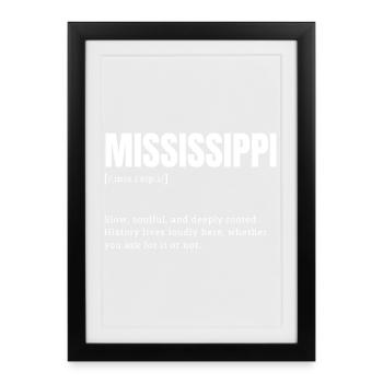 Mississippi Bold Monochrome Logo - Framed poster (27 × 37 cm) - black - Front
