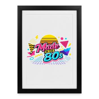 Made in the 80s Neon Retro - Framed poster (27 × 37 cm) - black - Front
