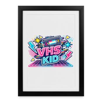VHS KID Neon Retro - Framed poster (27 × 37 cm) - black - Front