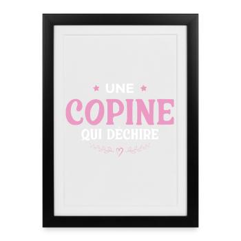 Une Copine Qui Déchireuper Copine Cadeau Fête Des  - Affiche encadrée (27 × 37 cm) - noir - Devant