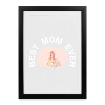 Meilleur t-shirt cadeau de la fête des mères de Maman de tous les temps - Affiche encadrée (27 × 37 cm) - noir - Devant
