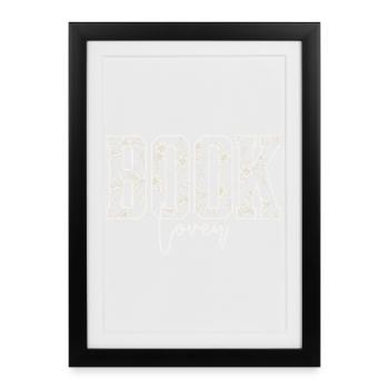 Typographie des fleurs AMATEUR de livres - Affiche encadrée (27 × 37 cm) - noir - Devant