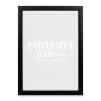Emblème de l’équipe universitaire 2026 - Affiche encadrée (27 × 37 cm) - noir - Devant