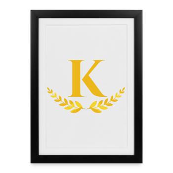 K - Framed poster (27 × 37 cm) - black - Front