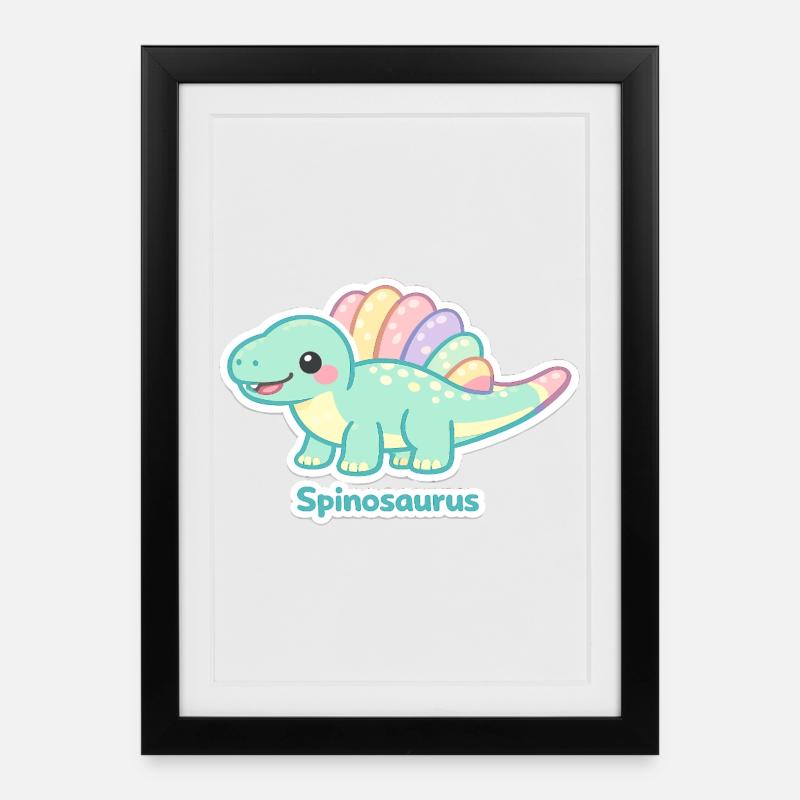 Pastel Spinosaurus Sticker - Framed poster (27 × 37 cm) - black