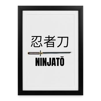 Ninjatō 忍者刀 – Japanese Ninja Sword - Framed poster (27 × 37 cm) - black - Front