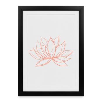 fleur de lotus  - Affiche encadrée (27 × 37 cm) - noir - Devant