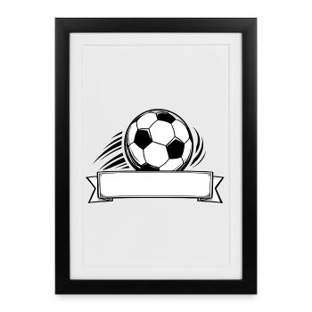 Football Name Tag Banner - Framed poster (27 × 37 cm) - black - Front