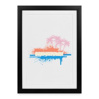 Palmiers Bridgetown - Affiche encadrée (27 × 37 cm) - noir - Devant