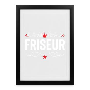 Friseur Beruf - Gerahmtes Poster (27 × 37 cm) - Schwarz - Vorne