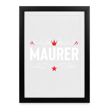 Bricklayer profession - Framed poster (27 × 37 cm) - black - Front