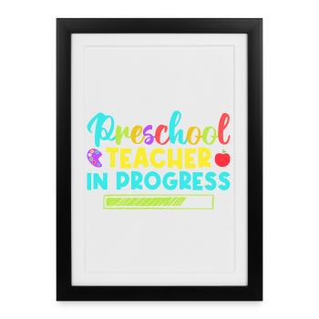 Pré-maternelle en cours Maternelle École maternelle en cours - Affiche encadrée (27 × 37 cm) - noir - Devant