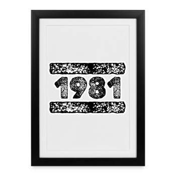 Year 1981 - Framed poster (27 × 37 cm) - black - Front