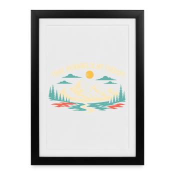 La course en sentier est ma thérapie - Affiche encadrée (27 × 37 cm) - noir - Devant