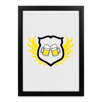 bier_wappen - Framed poster (27 × 37 cm) - black - Front
