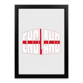 Maillot de football anglais, style éventail anglais - Affiche encadrée (27 × 37 cm) - noir - Devant