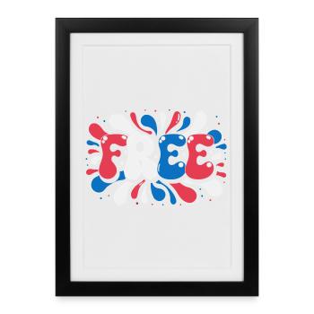 FREE Splash Tricolore - Affiche encadrée (27 × 37 cm) - noir - Devant