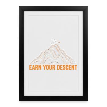Gagnez votre Descent Topo Map VTT - Affiche encadrée (27 × 37 cm) - noir - Devant