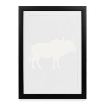 Wild Bison Silhouette - Framed poster (27 × 37 cm) - black - Front