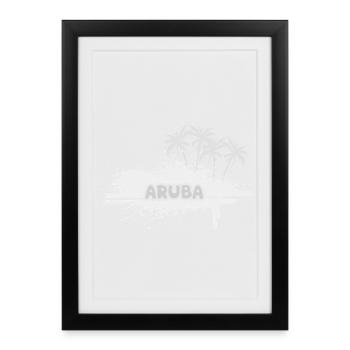 Aruba en palmiers - Affiche encadrée (27 × 37 cm) - noir - Devant