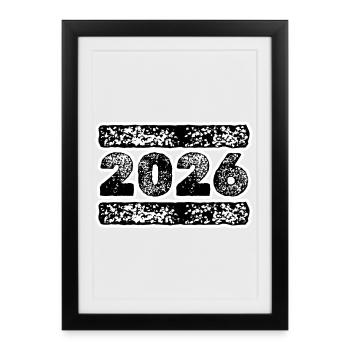 2026 - Framed poster (27 × 37 cm) - black - Front