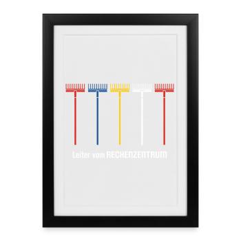 Leiter vom Rechenzentrum Gärtner Gärtnerin Garten - Gerahmtes Poster (27 × 37 cm) - Schwarz - Vorne