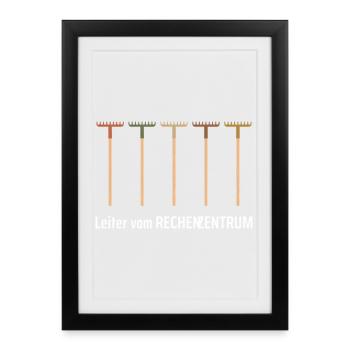 Leiter Vom Rechenzentrum Gartenarbeit Gärtner - Gerahmtes Poster (27 × 37 cm) - Schwarz - Vorne