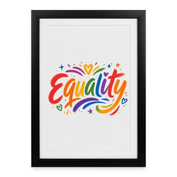Equality Rainbow T-Shirt CSD Pride - Framed poster (27 × 37 cm) - black - Front