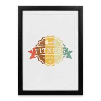 Badge de fitness : Pas de douleur, pas de gain - Affiche encadrée (27 × 37 cm) - noir - Devant