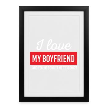 J'aime mon petit ami - Affiche encadrée (27 × 37 cm) - noir - Devant