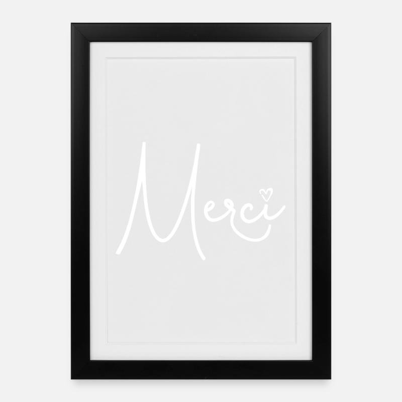 Merci - Affiche encadrée (27 × 37 cm) - noir