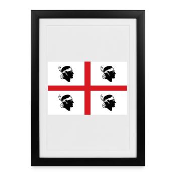 sticker flag of Sardinia flag sticker Sardinia flag - Framed poster (27 × 37 cm) - black - Front