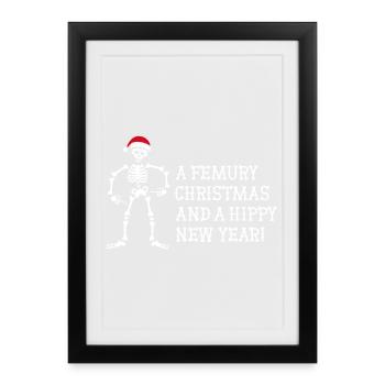 Christmas radiology physiotherapist x-ray - Framed poster (27 × 37 cm) - black - Front