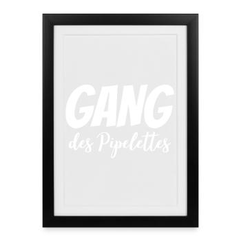 t shirt personnalisé pour fille, idée cadeau - Affiche encadrée (27 × 37 cm) - noir - Devant